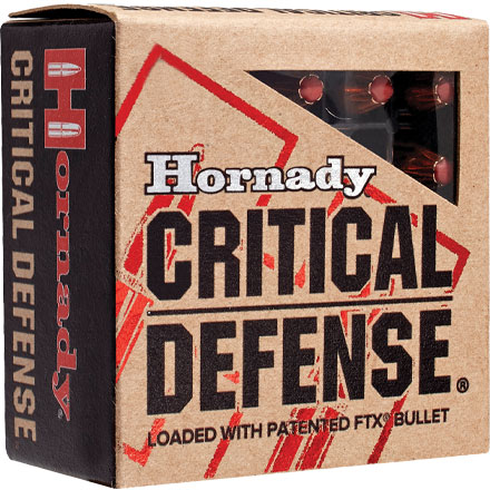 Hornady Critical Defense 40 Smith & Wesson 165 Grain FTX 25 Rounds