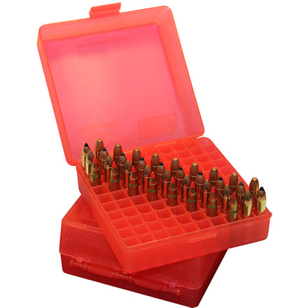 Mag Rim Fire Box Clear Red 100 Round