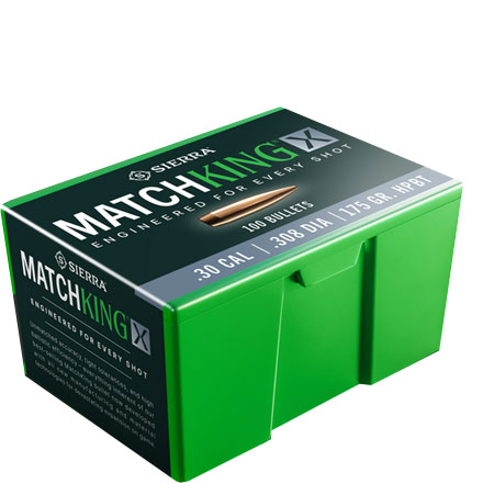 Sierra .30 Cal (.308") 175 Grain 100 Count MatchKing-X Bullets