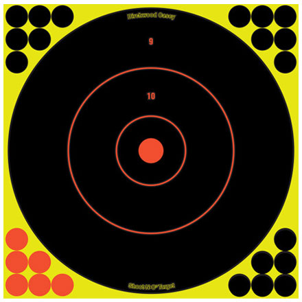 Shoot-N-C 12" Round Bulls Eye Targets (5 Pack With 120 Pasters)
