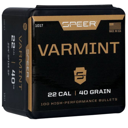 22 Caliber .224 Diameter 40 Grain Soft Point 100 Count