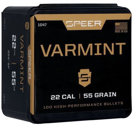 22 Caliber .224 Diameter 55 Grain Spitzer Soft Point 100 Count