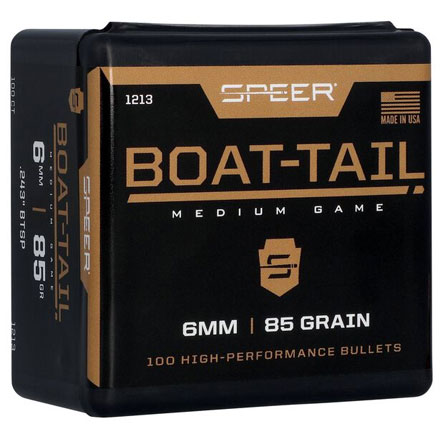 6mm .243 Diameter 85 Grain Spitzer Soft Point Boat Tail 100 Count