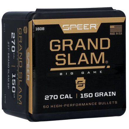 270 Caliber .277 Diameter 150 Grain Grand Slam Soft Point 50 Count