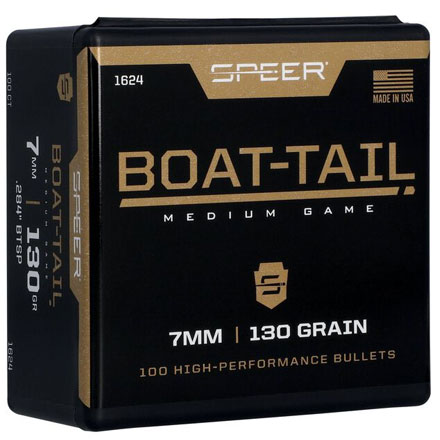 7mm .284 Diameter 130 Grain Spitzer Soft Point Boat Tail 100 Count