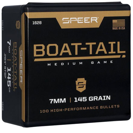 7mm .284 Diameter 145 Grain Spitzer Soft Point Boat Tail 100 Count