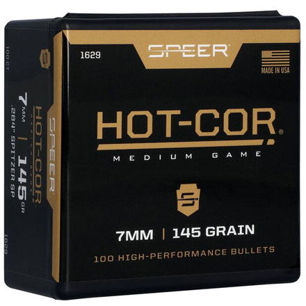 7mm .284 Diameter 145 Grain Hot Cor Spitzer Soft Point 100 Count