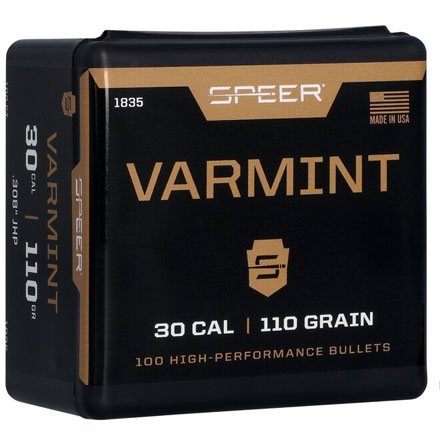 30 Caliber .308 Diameter 110 Grain Hollow Point Varminter 100 Count