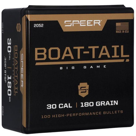 30 Caliber .308 Diameter 180 Grain Spitzer Boat Tail 100 Count