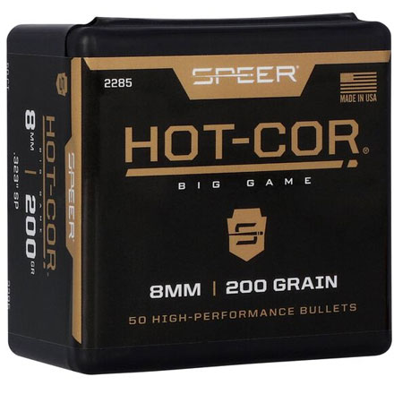 8mm .323 Diameter 200 Grain Hot Cor Spitzer Soft Point 50 Count