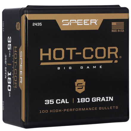 35 Caliber .358 Diameter 180 Grain Hot Cor Flat Nose Soft Point 100 Count