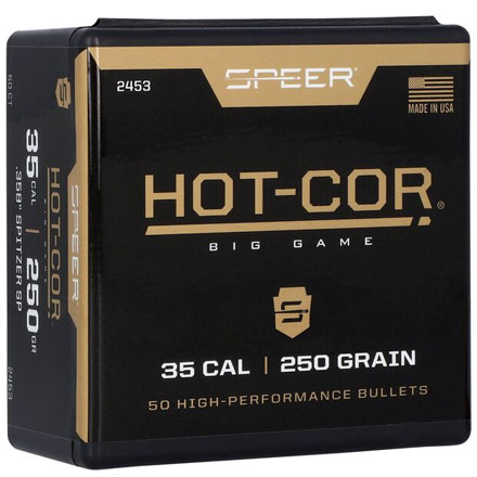 35 Caliber .358 Diameter 250 Grain Hot Cor Spitzer Soft Point 50 Count