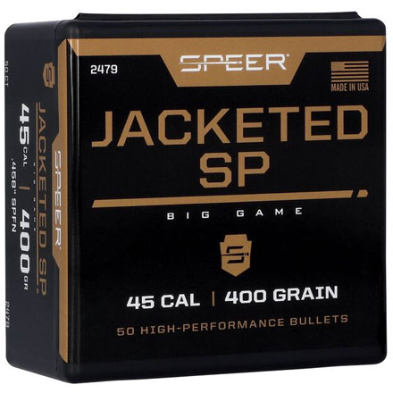 45 Caliber .458 Diameter 400 Grain Flat Nose Soft Point 50 Count