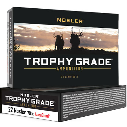 Nosler Trophy Grade 22 Nosler 70 Grain AccuBond 20 Rounds