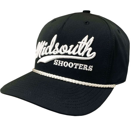 Richardson 258 Black with White Rope Trucker Hat with Midsouth 3D Style