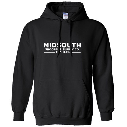 Midsouth Heavy Cotton Long Sleeve Hoodie Pullover With Midsouth Brand Black (XX-Large)
