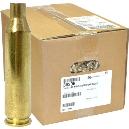 243 Winchester Unprimed Rifle Brass 2,000 Count