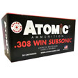 Atomic Subsonic Boat Tail HP Ammo