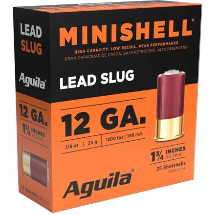 Aguila 12 Gauge Minishell  1-3/4" 5/8oz 1250 fps Slug 25 Rounds