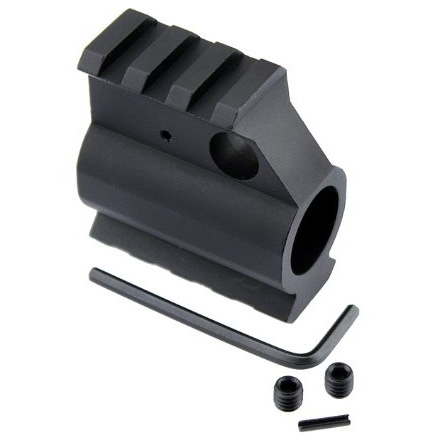 AR-15 Aluminum Rail Height Gas Block with Rail by Guntec