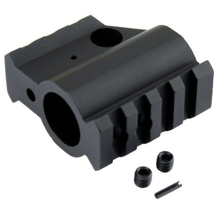 AR-15 Aluminum Rail Height Gas Block with Rail by Guntec