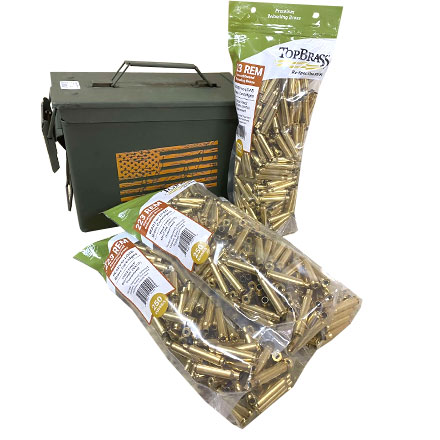 223 / 5.56 Mixed Premium Reconditioned Unprimed Rifle Brass 1000 Count in FREE 50 Caliber Ammo Can