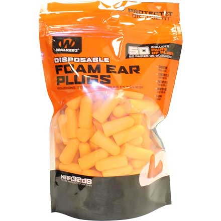 Soft Disposable Foam Ear Plugs - 50 Pair Bag