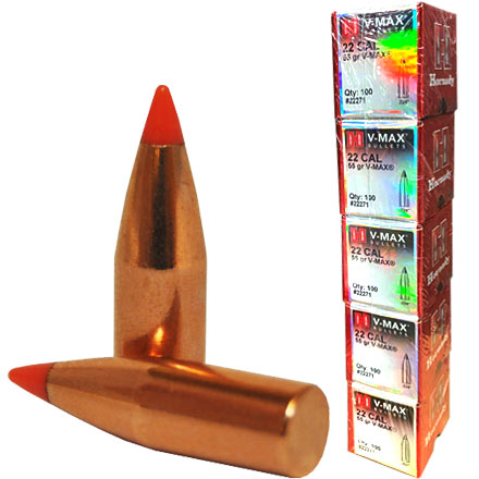 22 Caliber .224 Diameter 55 Grain V-Max 500 Count Sleeve