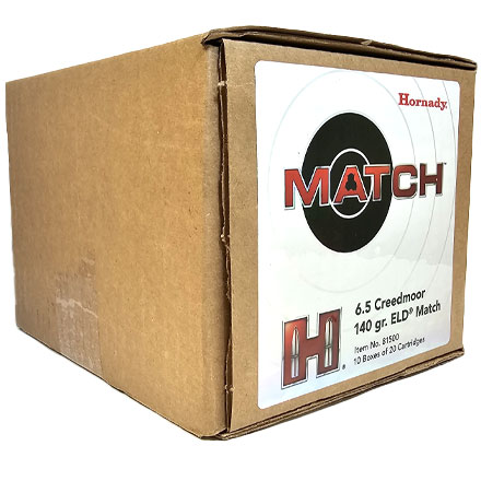 Hornady Match Ammo 6.5 Creedmoor 140 Grain ELD Match Box of 20