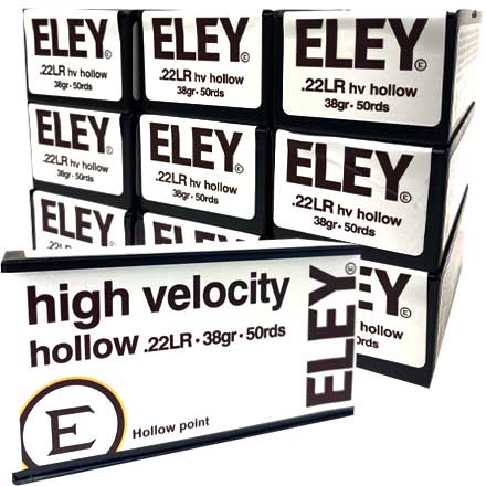 ELEY High Velocity 22LR 38 Grain Hollow Point 500 Round Brick