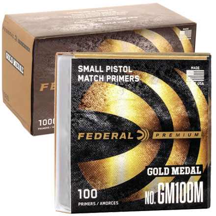 Federal Premium #GM100M Gold Medal Match Small Pistol Primers 5000 Count Case