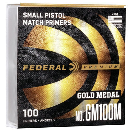 Federal Premium #GM100M Gold Medal Match Small Pistol Primers 5000 Count Case