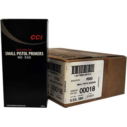 CCI #550 Small Pistol Magnum Primers 5000 Count Case