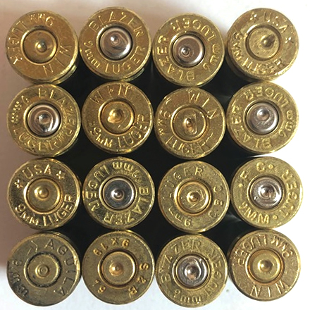 9mm Once Fired Range Brass - Approx. 500 Pieces