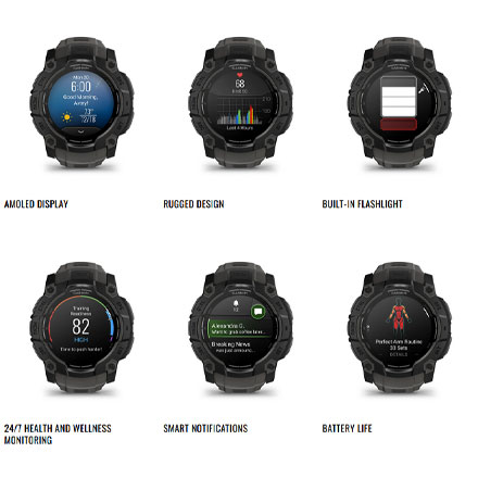 Instinct 3 AMOLED Black Watch 50mm Face