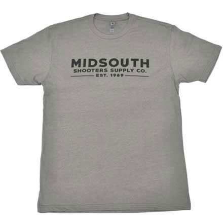 Midsouth Shooters Crew T-Shirts with Brand (Extra Soft and Light Weight) - Gray